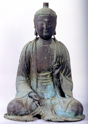 銅造菩薩形坐像