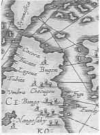 ヤンソン　日本及蝦夷図（部分）1658年