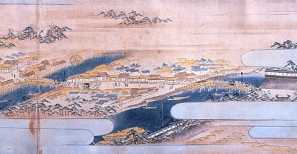 4 江戸時代の東・西の中島橋(「福岡図巻」)