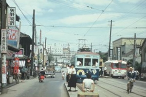 大名町電停（昭和28年（1953）撮影）