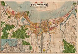 東亜博覧会場が書かれた「福岡市街及郊外地図」（昭和2・1927年）