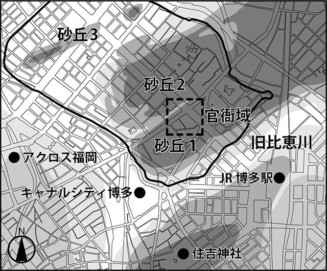 図3 博多遺跡群位置図