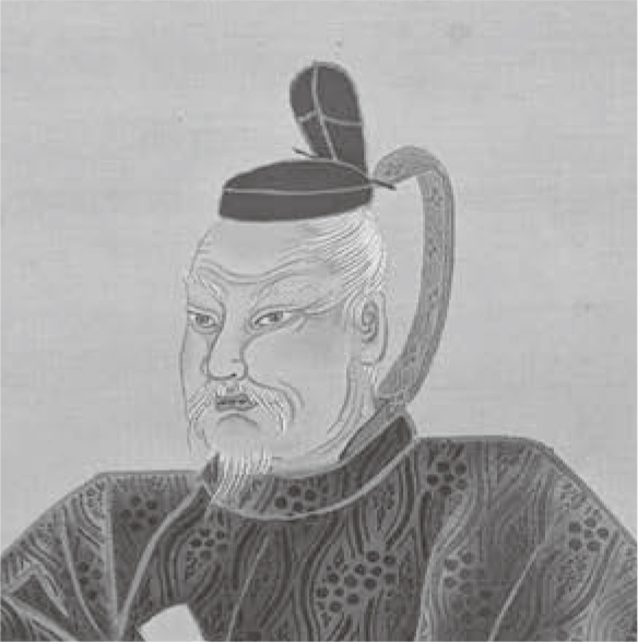 図１　狩野典信筆　綱敷天神像（部分）（水鏡神社蔵）