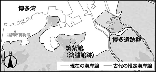 図2 博多遺跡群と筑紫館の位置関係図