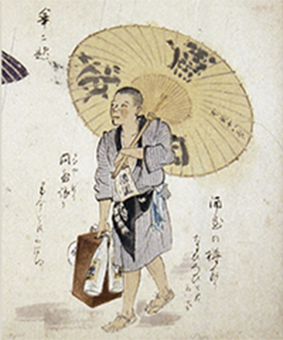 「博多明治風俗図」より「酒屋の樽取り」