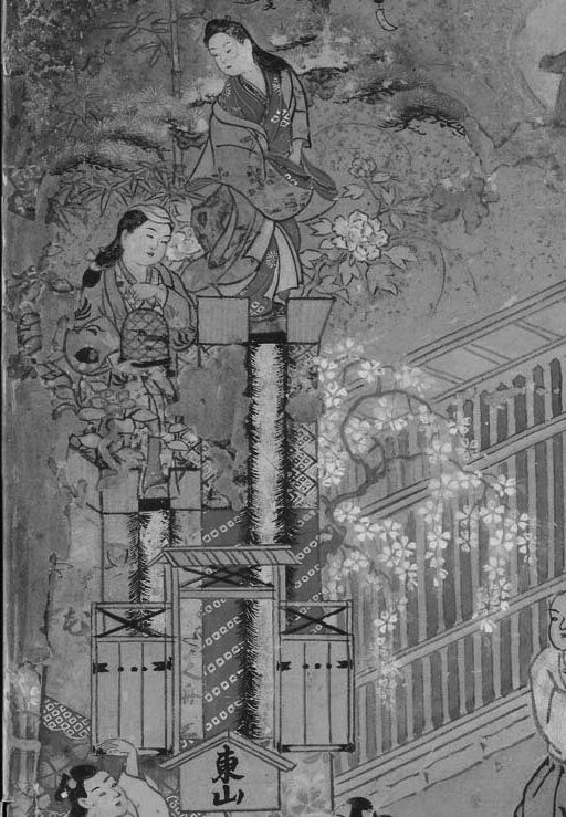 ７博多祇園山笠巡行図（部分）